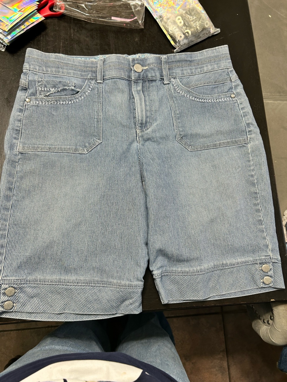 Light Blue Denim Bermuda Shorts